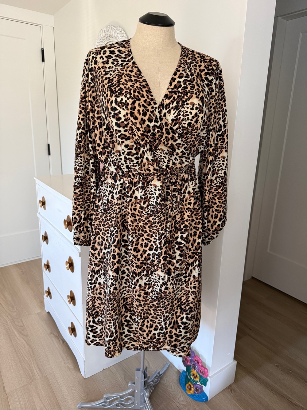 Plus Size Joe Fresh Leopard Print Wrap Dress - 2X